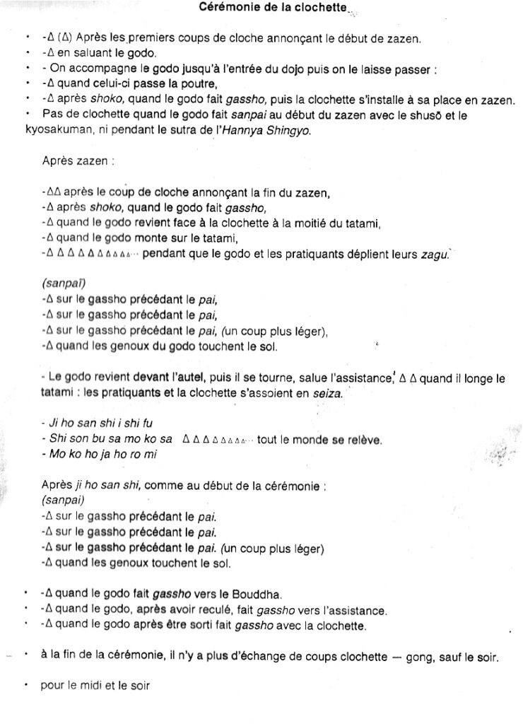 Clochette ou inkin les sons en zazen